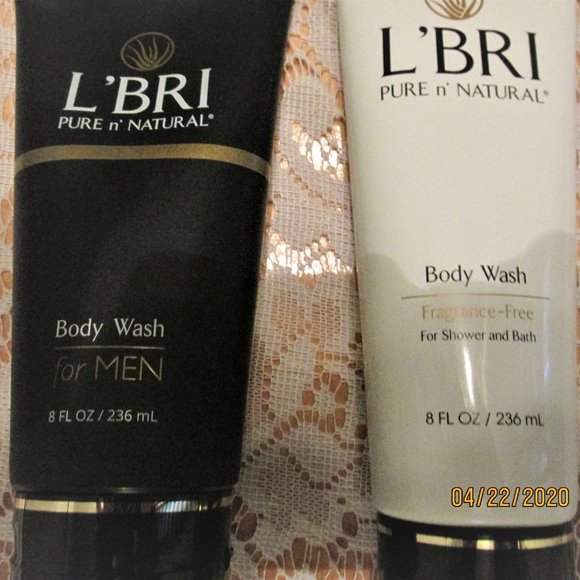 L'BRI Pure & Natural His & Hers (FRAGRANCE FREE) Body Wash Combo Set - Picture 2 of 8